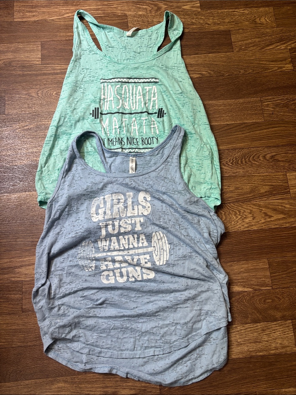 Women”s Light Blue Tank Top - Graphic Fitness Tee
